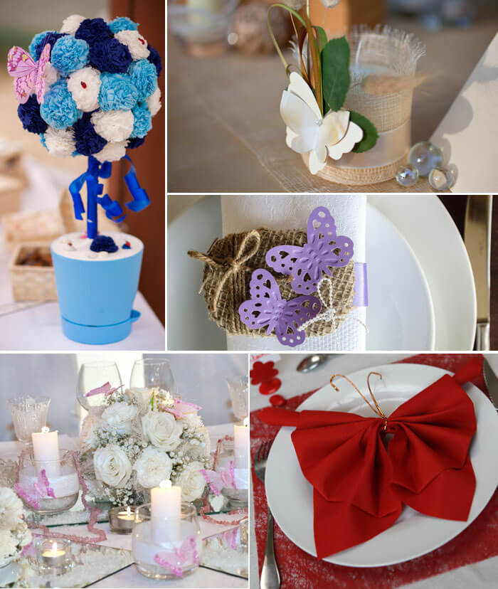 décoration de table papillons