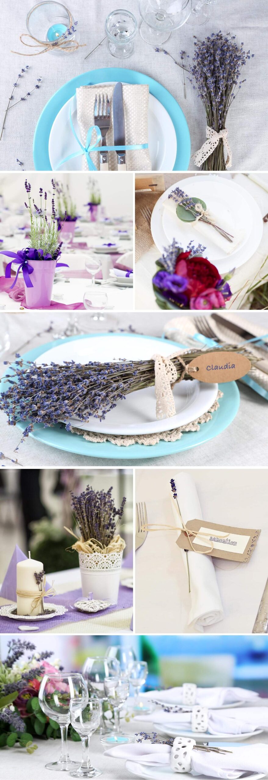 décoration de table avec de la lavande