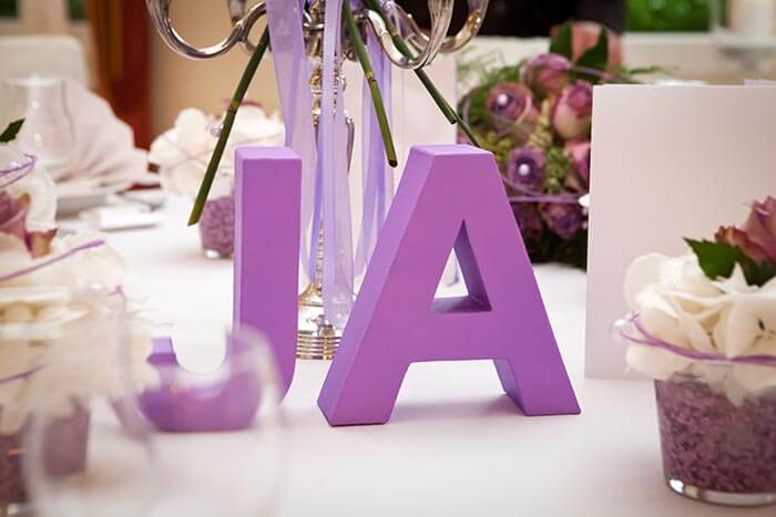 décoration de table mariage lilas