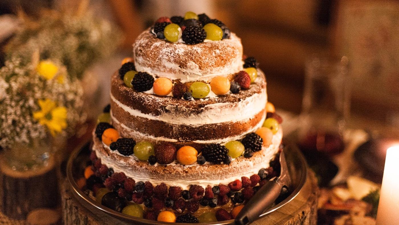 Winter Wedding Naked Cake
