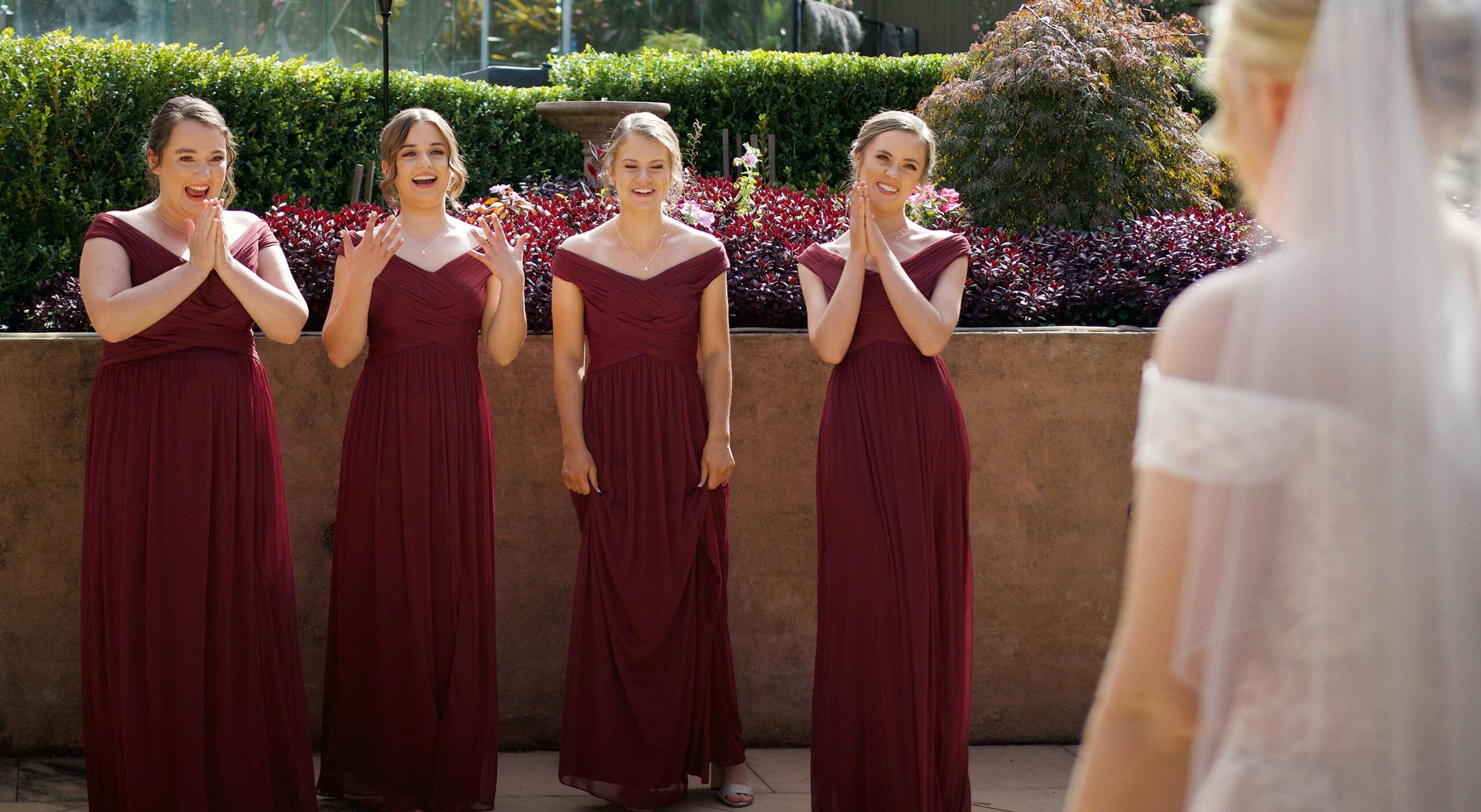 Robe de demoiselle d'honneur bordeaux rouge