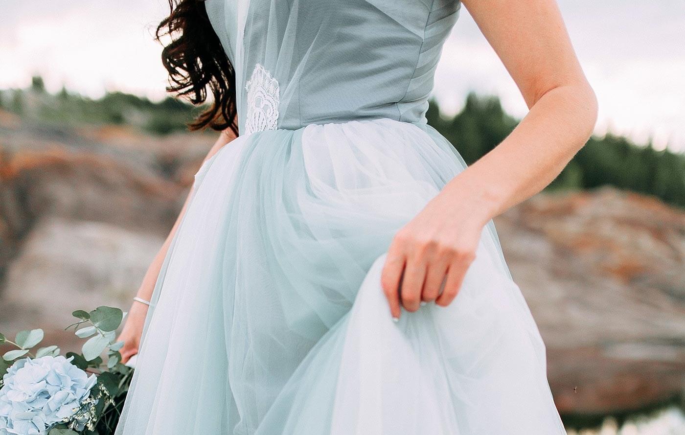 teindre une robe de mariée