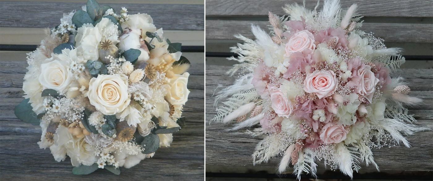 bouquet de mariée fleurs séchées