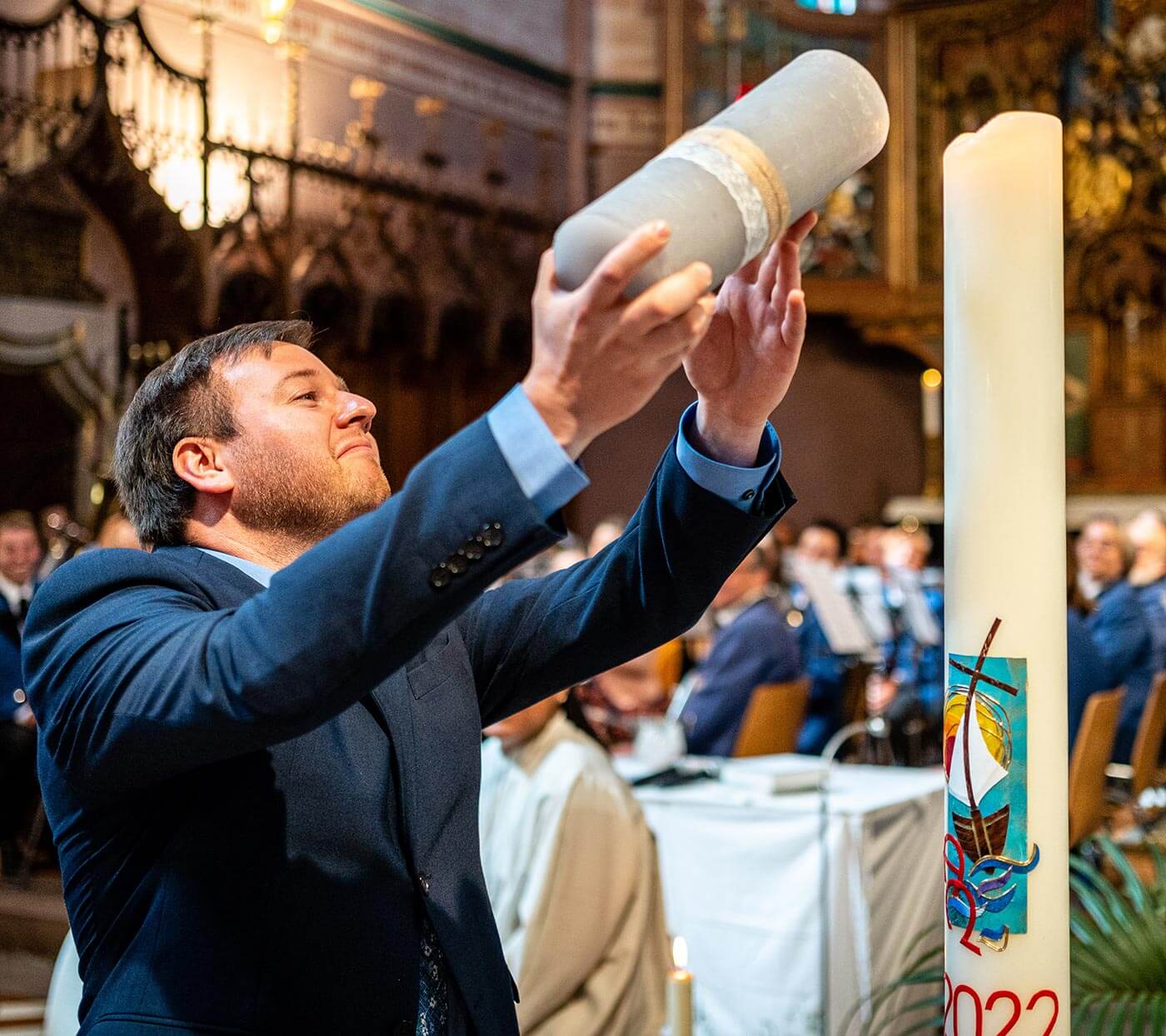 Bougie de mariage chrétienne