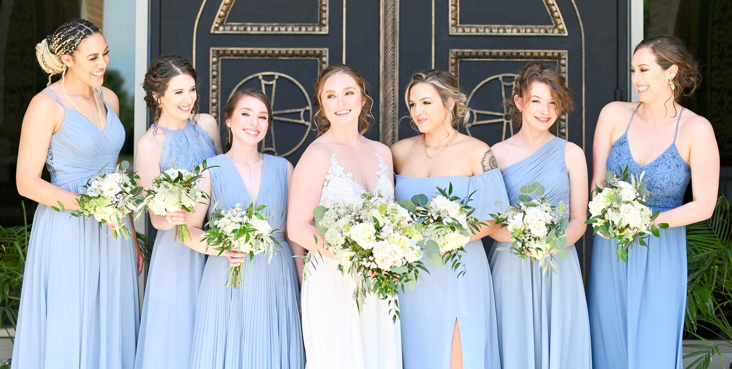 Robe de demoiselle d'honneur bleu clair