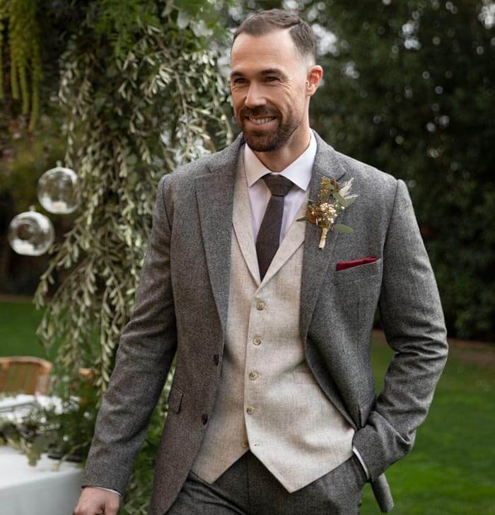 costume de mariage en tweed