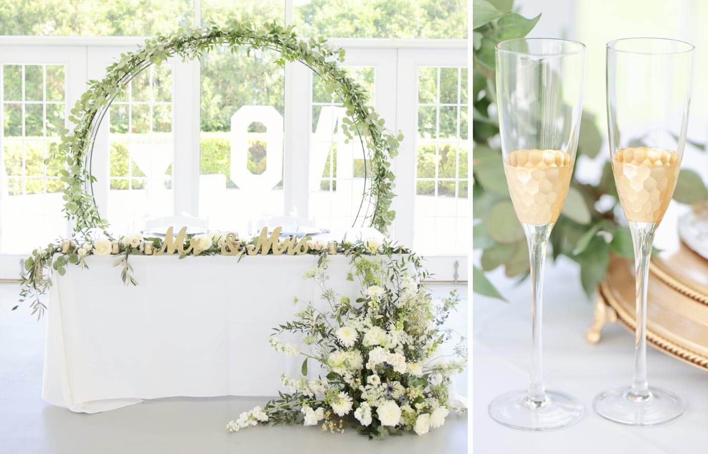 déco mariage eucalyptus or