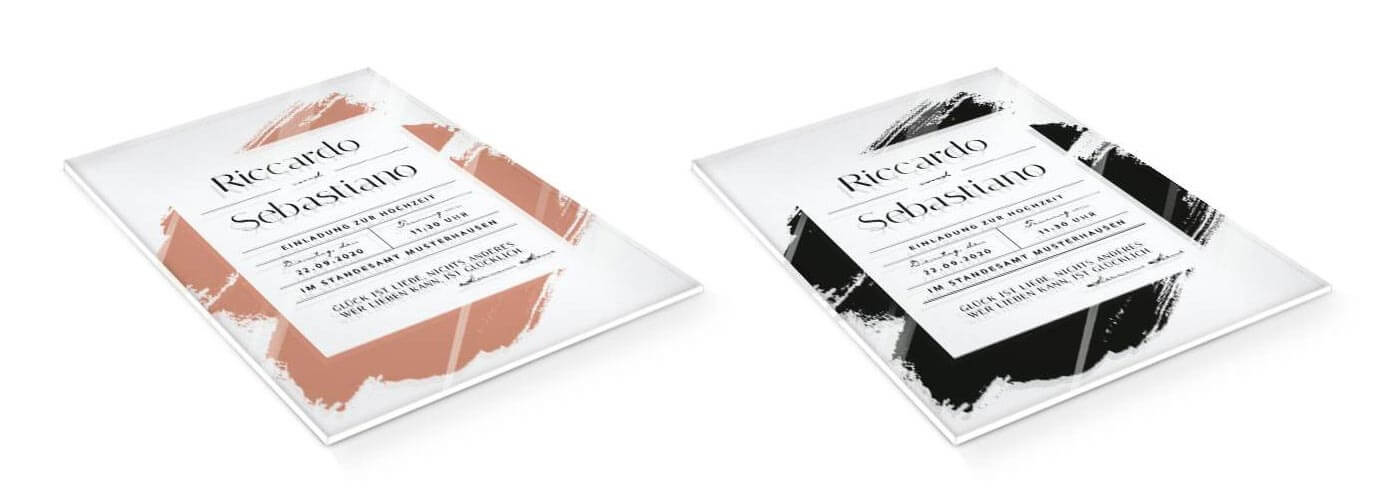 invitation de mariage en acrylique
