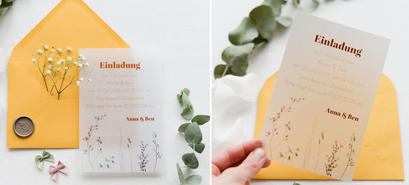 invitation de mariage transparente