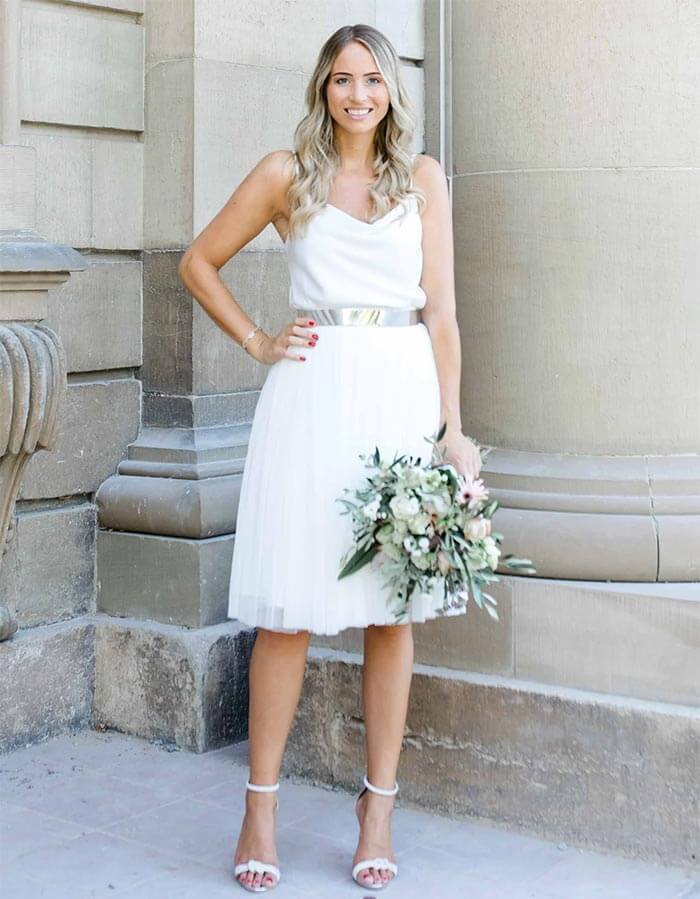 Robe de mariée courte tulle