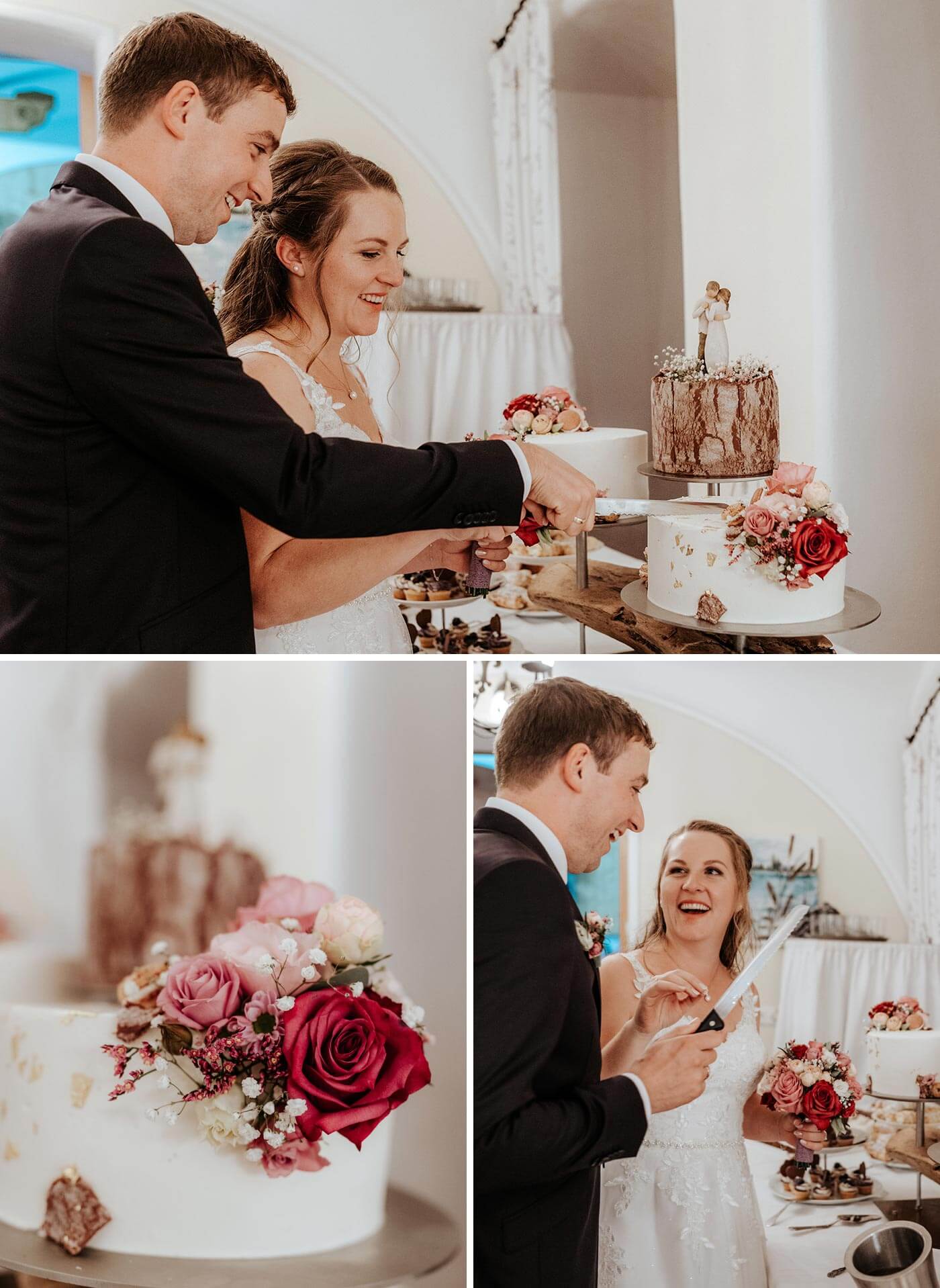 gâteau de mariage roses