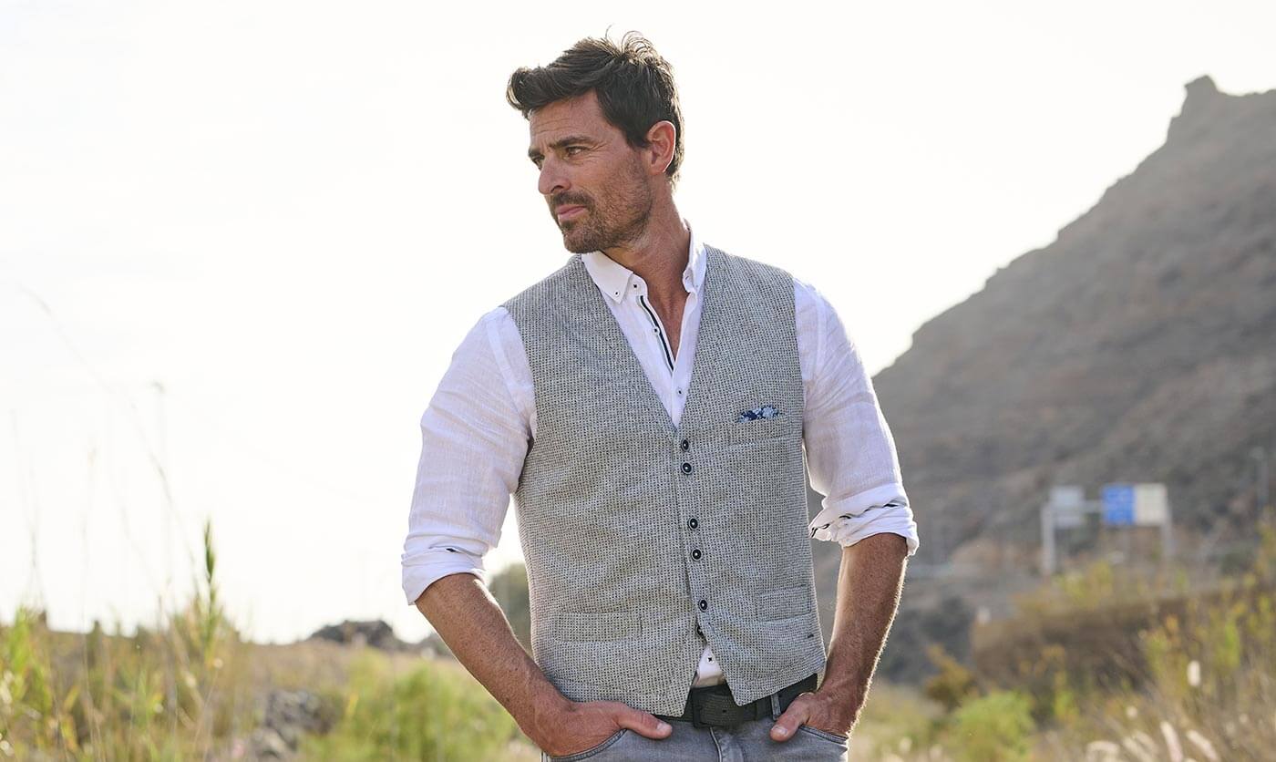 gilet de mariage gris