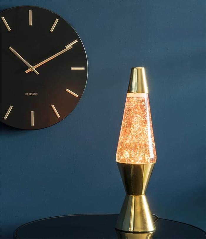 lampe à lave or