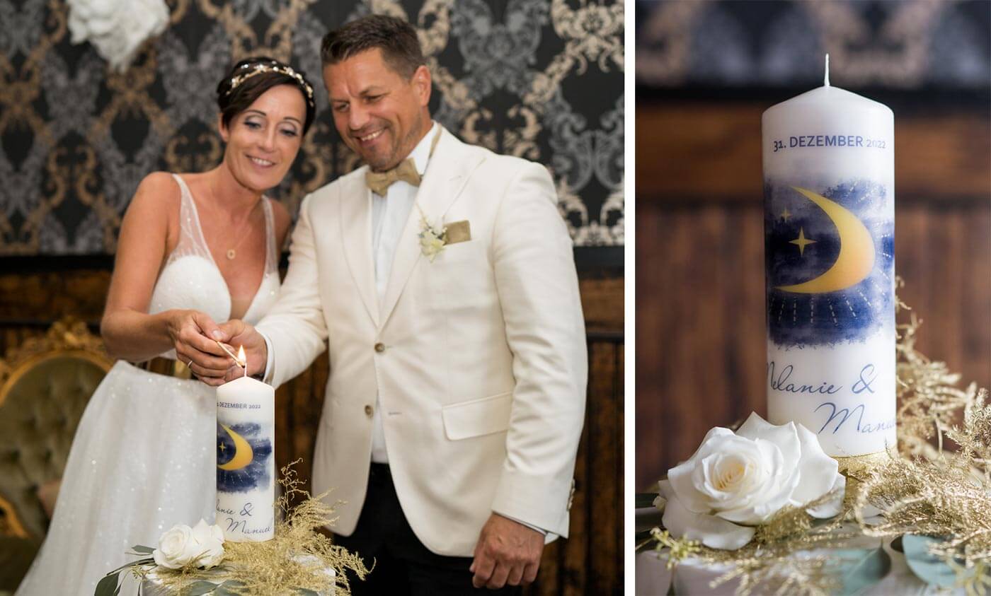 bougie de mariage en étoile