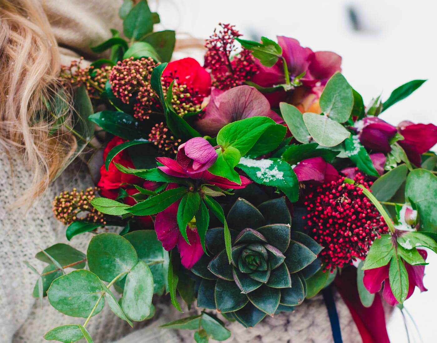 Bouquet de mariée en succulentes